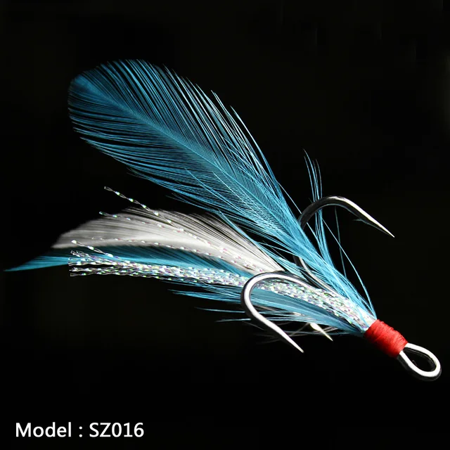 20pcs/lot Fish hook 2 4 6 8 10# Black /Red Fly Fishing Hook with 25 Colors Feather Fishing Tackle High Carbon Steel Barbed Hooks SZ016