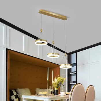 

Dining Room Lights Kitchen Lights Rope Hanging Lights Gold Pendant Led Light Kitchen Island Tabletop Lighting Ring Pendant Lamp
