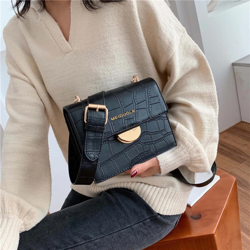 

Crocodile Pattern PU Leather Crossbody Bags For Women 2019 Luxury Quality Leather Shoulder Messenger Bag Female Handbags Purses