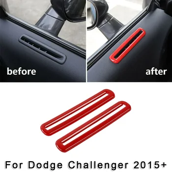 

1Pair Car Accessories Door Air Outlet Vent Trim Cover Decor Red For Dodge Challenger 2015+ Deformation And Color Fade Protectio
