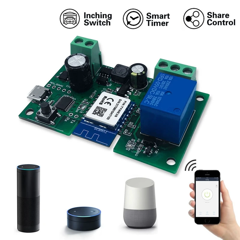 1CH одноканальный Jog Switch модуль WiFi реле беспроводное приложение голосовой пульт дистанционного управления синхронизация интеллектуальный пульт дистанционного управления