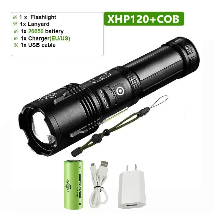 best small flashlights Newest XHP199 High Power LED Flashlights Ultra Powerful Led Torch Lights XHP160 Rechargeable Tactical Flashlight Hunting Lantern small led torch Flashlights