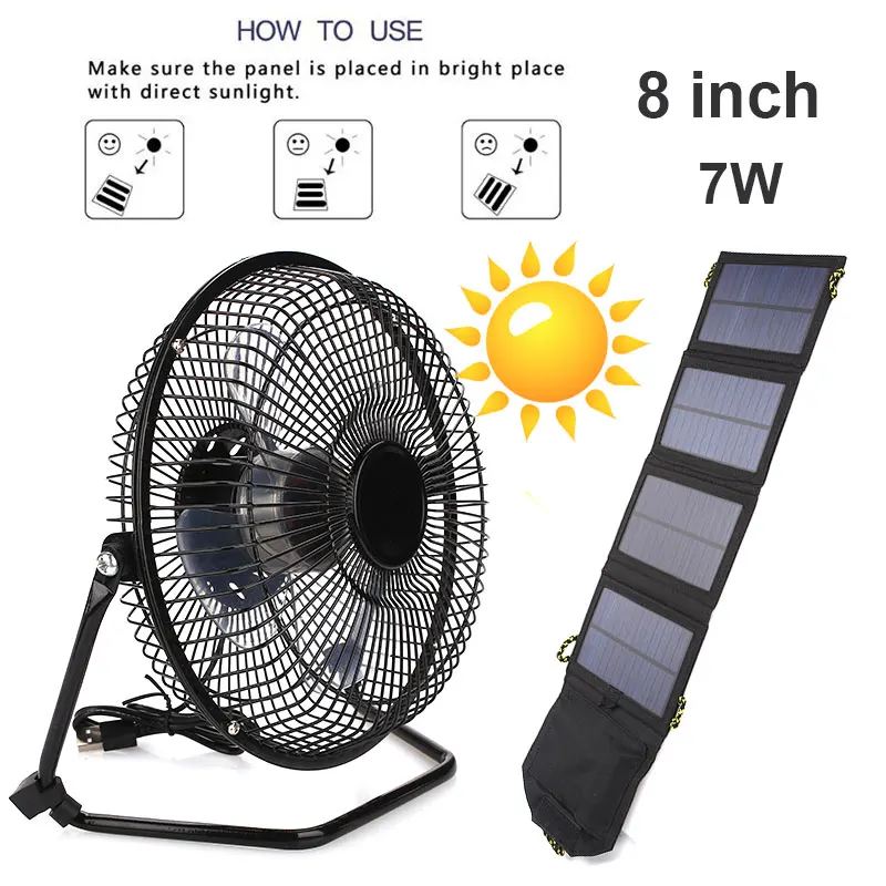 

7W 6.5V Solar Panel + Fan 7W 6.5V Cell Solar Panel +Fan 7W 6.5V Energy Solar Panel with Fan Foldable Multifunctional Universal