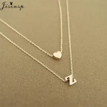 Jisensp изысканные крошечные ожерелья-чокер с буквенным принтом в виде сердца для женщин, A-Z ювелирные изделия с буквами, аксессуары, подарки для подруги