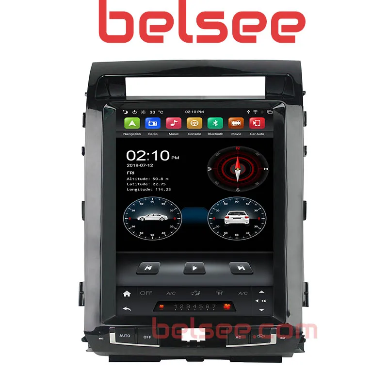 Belsee 12," Tesla стиль экран Android 9,0 PX6 4 Гб Радио стерео автомобильный gps Navi мультимедиа для Toyota Land Cruiser LC200 2008