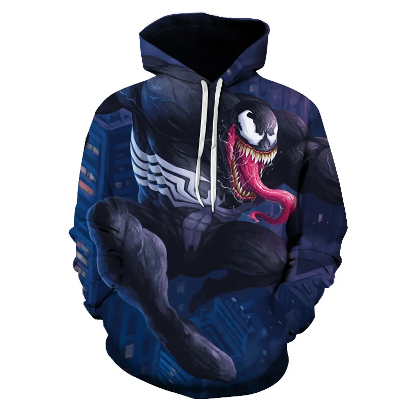 New Customized Fashion Cotton Hoodies with Venom Jumper Pullover Women Casual Long Sleeve Hoodies Topshirt Dropshipping