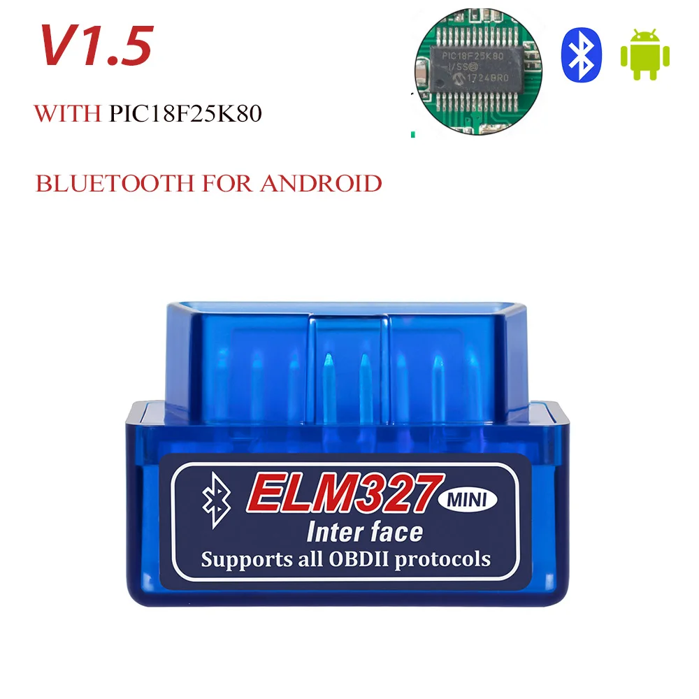6 шт. OBD2 elm327 V1.5 Bluetooth/wifi автомобильный диагностический инструмент V 1,5 OBD 2 elm 327 для Android/IOS/Windows OBDII чип PIC18F25K80 - Цвет: Bluetooth D