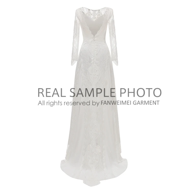 Заводская цена Реальный образец Фото Кружева Бохо богемное свадебное платье