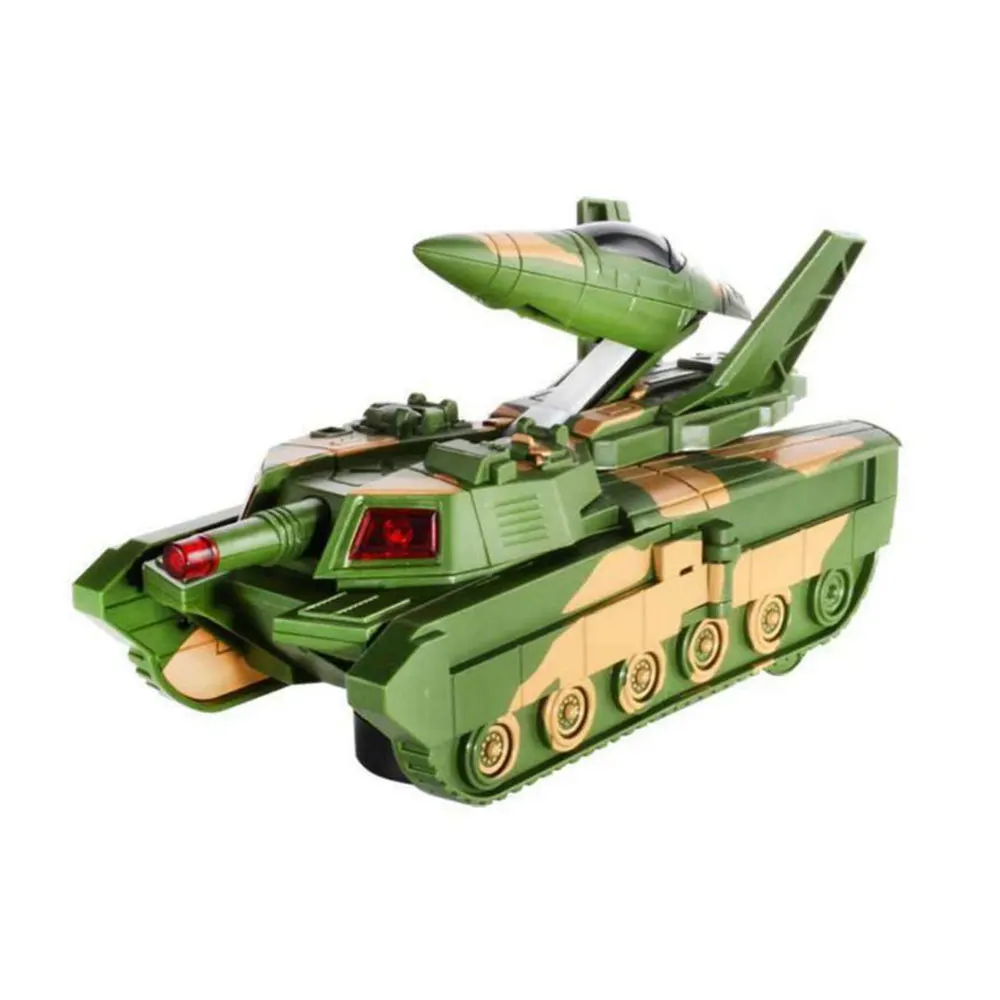 Children's Toy Car Electric Tank Simulation Military Model Deformation