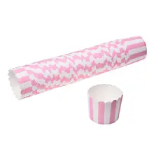 50 шт розовые коробки для кексов бумажные для пирожные мафины формы полоса украшения