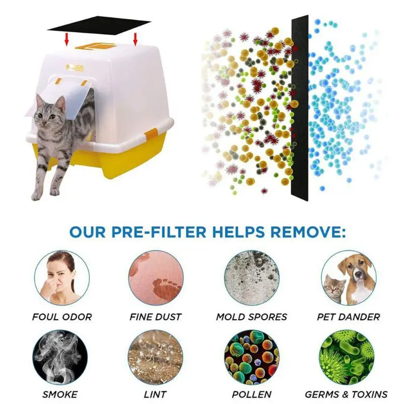 4/6Pcs Portable Cat Litter Box Activated Carbon Filter Pad Deodorant Pet Supply C63B 4/6Pcs Portable Cat Litter Box Activated Carbon Filter Pad Deodorant Pet Supply C63B