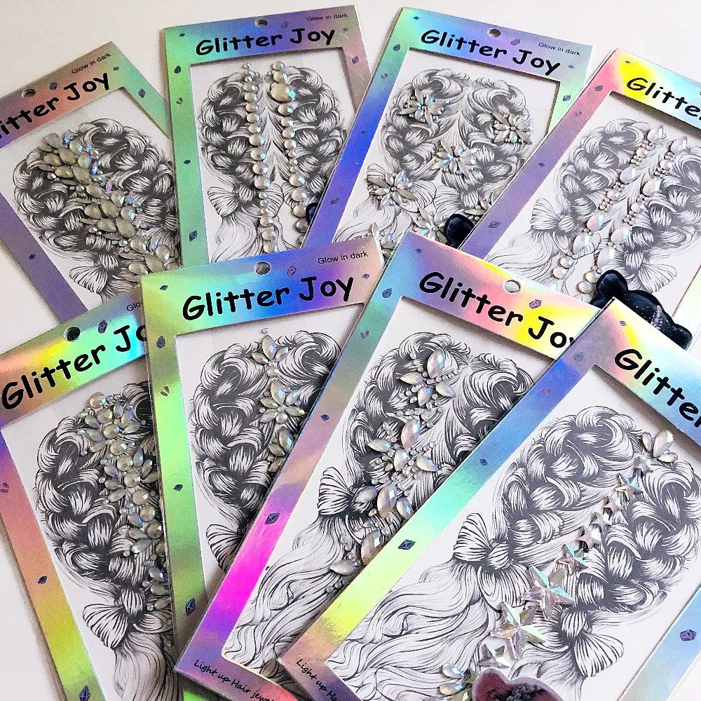 Luminiferous Hair Jewels полимерная Мозаика макияж сторонний стикер ночной клуб музыкальный фестиваль Хэллоуин гримфейд ночной временные татуировки