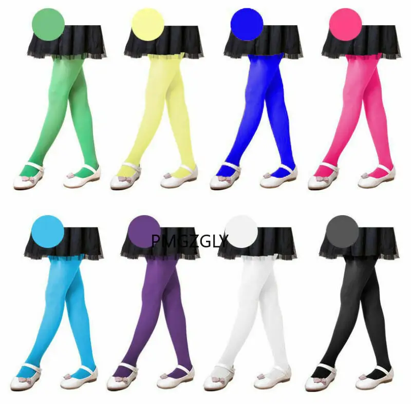 Girls Kids Tights Opaque Pantyhose Hosiery Ballet Dance Stockings Candy Colors 1Pair Age 1-8Y tights for girls kids pantyhose ballet tights toddler tights