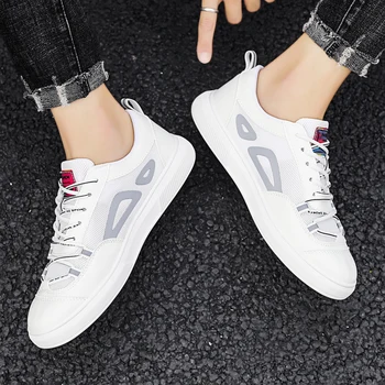 

Fall New Men Flat Shoes Lace-up Comfortable White Shoes For Male Top Quality Casual Shoes tenis masculino adulto Comfortable