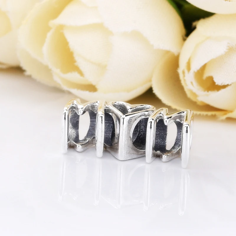 Подлинные серебряные бусины 925 пробы Camper Mum Script амулеты подходят Pandora браслет для женщин DIY ювелирные изделия