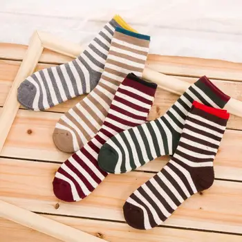 

Men Solid Striped Cotton Socks Boy Stripes Tweed Socks Crew Sock Fuzzy Plush Inside Warm Winter Short Sock Ankle Sock 5Pairs/lot