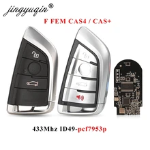 Jingyuqin-mando a distancia inteligente para coche, llave de 3/4 botones, 433MHz, PCF7953P, para BMW F em CAS4 + 5 7 Series X5 X6, PCB negro