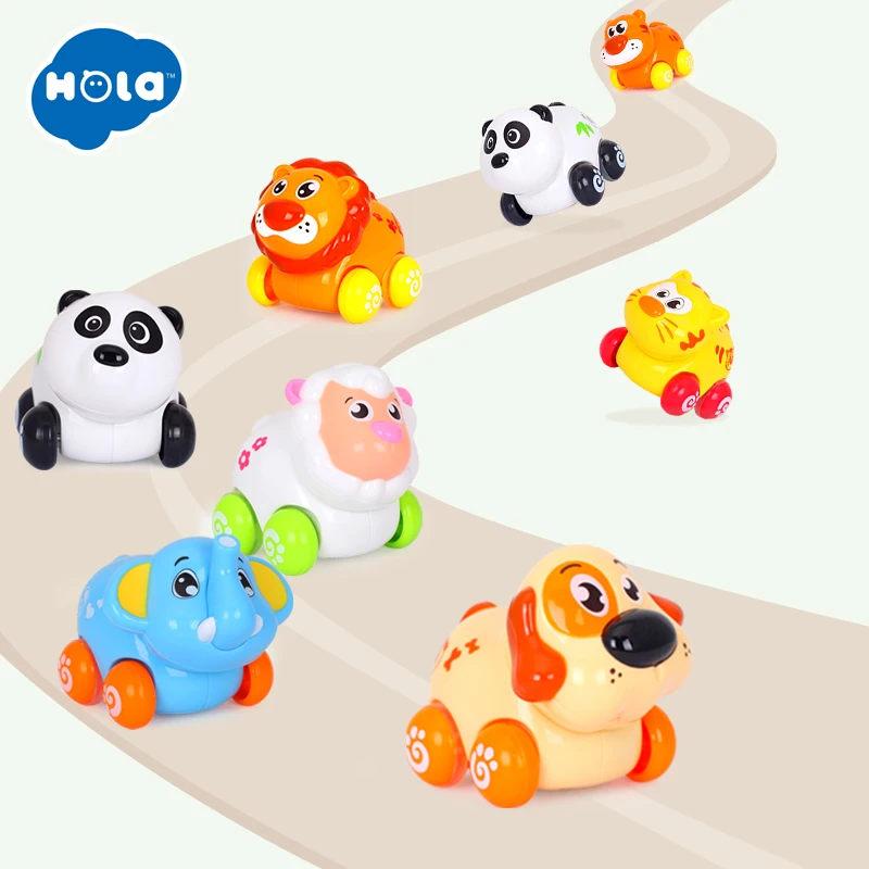 4pcs Push & Go Vehicles Sliding Animal Car, Adorable Animal Farm Zoo Toy, Gift for 1 2 3 4 Years Old Girls Boys Toddlers Kids