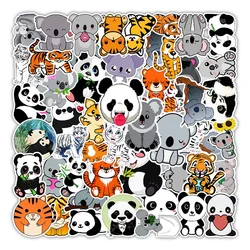 50 pcs Cartoon Animal Tiger Panda Sticker Cellular phone Guitar Laptop Helmet Automobile Water cup Stationery Decorate Sticker