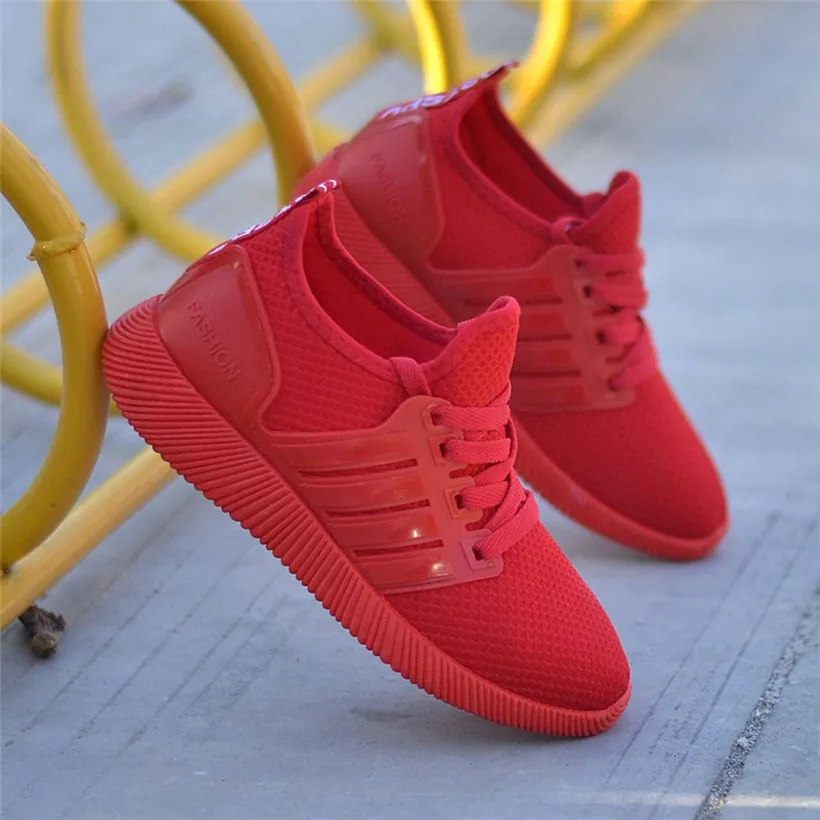 Red Running Shoes For Women Lace-up Woman Sneakers Breathable Cheap Women Sport Shoes New High Quality Light Women's Shoes Black - Цвет: Red Size 36-40