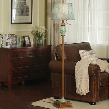 

Modern Flower Pattern Body Floor Lamp Stand Living Room Hotel Lighting Embroidered Leaf Pattern Lampshade For Bedroom Home Decor