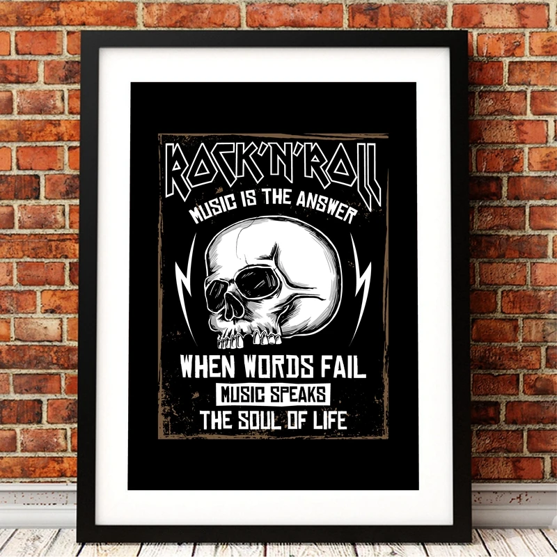 Постер с изображением рок-музыки и графического дизайна принты иллюстрация