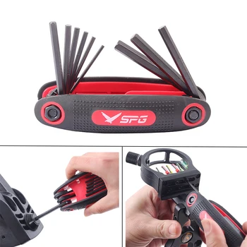 

Archery Accessory Imperial units Multi-function Wrench Alloy Steel Allen Key Tool for Outdoor Recurve Compound Bow Hunting Shoot
