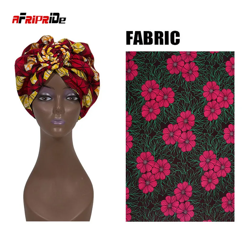 Уже сделанный Африканский головной галстук для женщин, нигерийские шарфы для девушек, женский головной платок из чистого хлопка, красивый свадебный тюрбан WYB448 - Цвет: 2