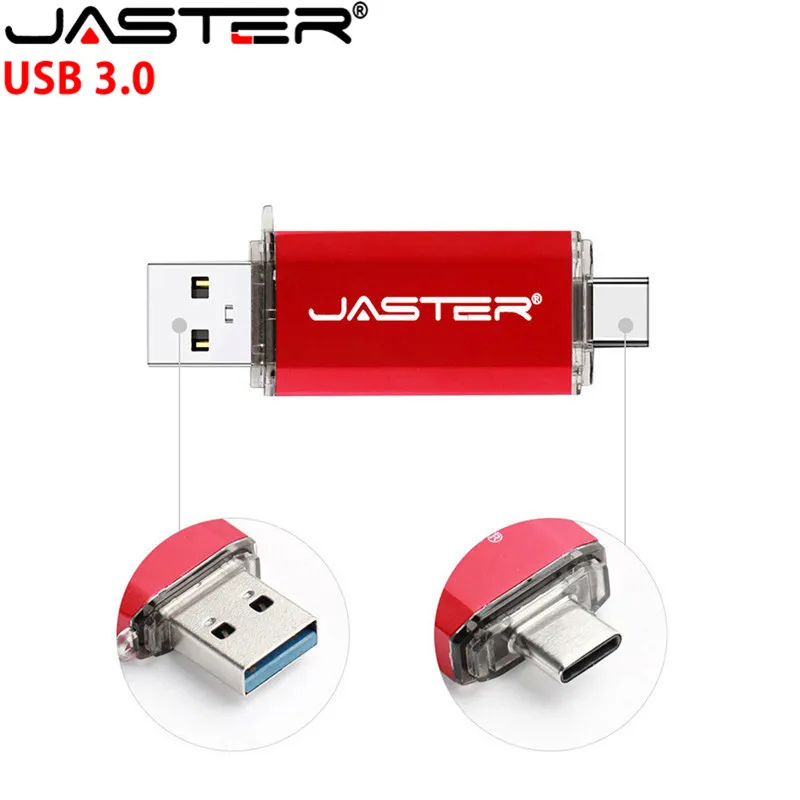 JASTER Type C OTG флеш накопитель USB 3 0 64 ГБ 32 16 память для смартфона мини флешка 1 двойная