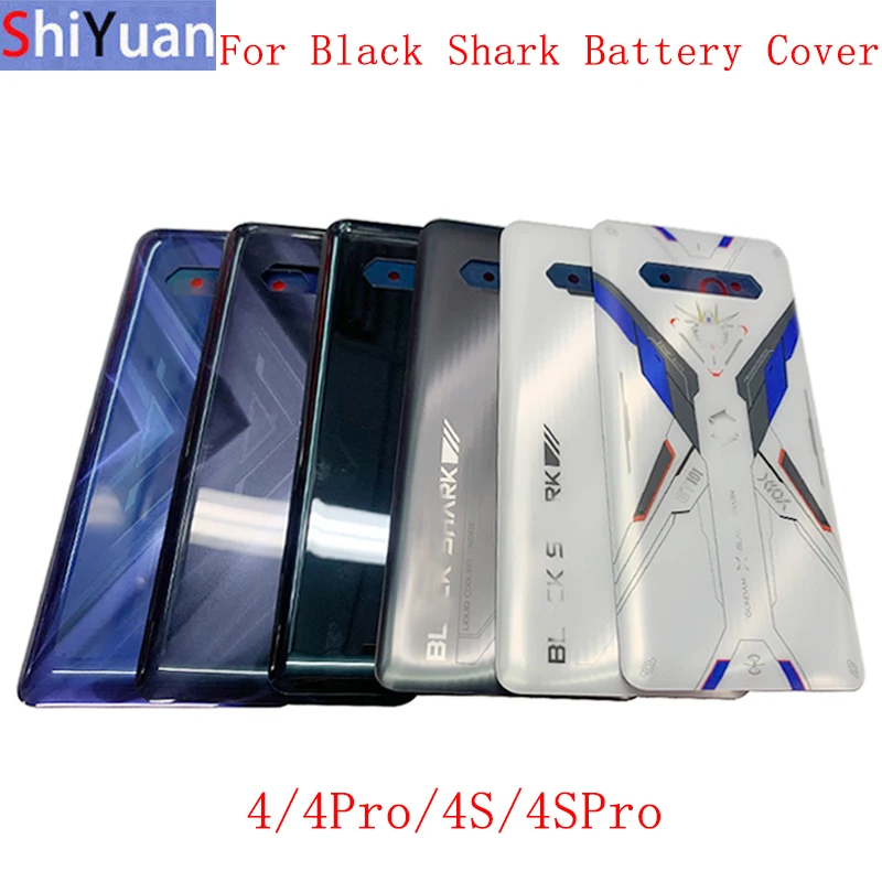 Original Battery Cover Rear Back Door Panel Housing Case For Xiaomi Black Shark 4 4 Pro 4S 4S Pro Back Cover with Logo back glass for huawei honor 20 pro battery cover rear panel door housing case glue honor 20 battery cover honor20 pro housing