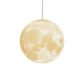 

LED 3D Print Moon Pendant Light Living Room Bedroom Decoration Hanging Lamp E27 Restaurant Lighting Luminaire Baby Hanging Lamps