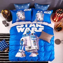 Disney Star Wars хлопок взрослые Мальчики комплект голубого постельного белья пододеяльник Плоские наволочки 1,5 м постельное белье