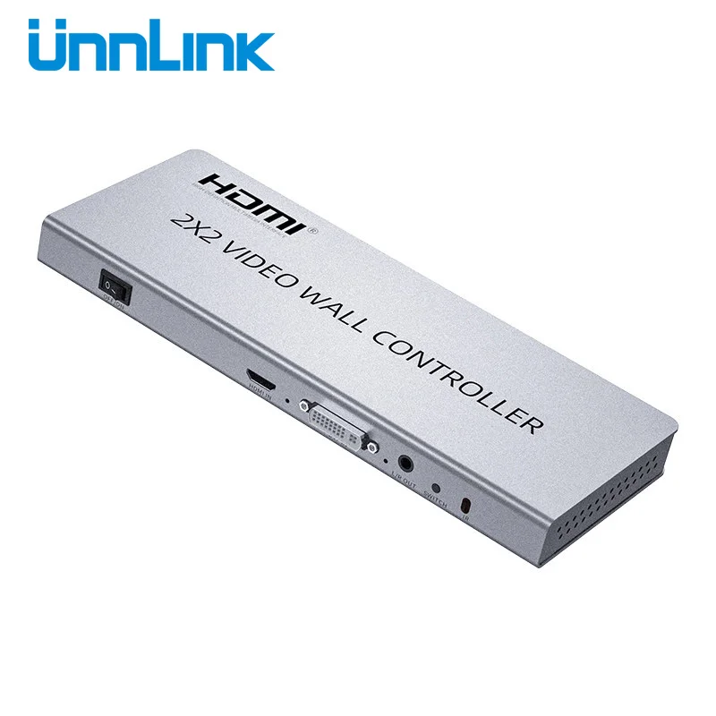 Unnlink Video Wall Controller 1 HDMI/DVI Input 4 HDMI Output 1080P 2x2 4 Images Stitching Image Processor Screen Splicing RS232