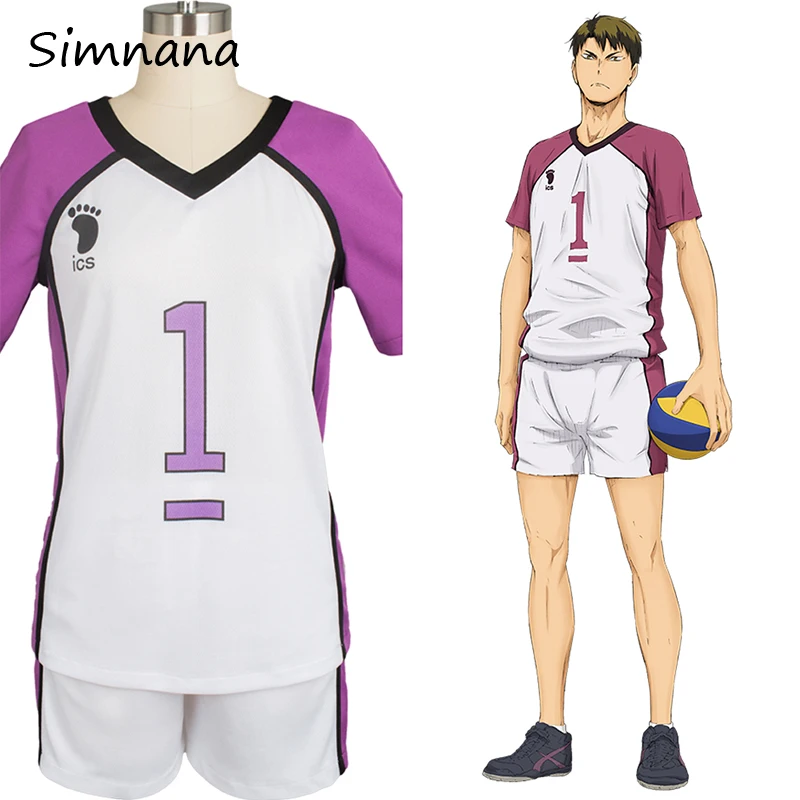 Haikyu Haikyuu Shiratorizawa Academy Wakatoshi Униформа карнавальный костюм на Хэллоуин карнавал для