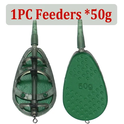1PC 50g Feeders 30 г/40 г/50 г ловля карпа в линии метод кормушки набор аксессуаров быстросъемный плоский метод кормушки и форма для приманки для кормушек карпа - Цвет: 1PC 50g Feeders