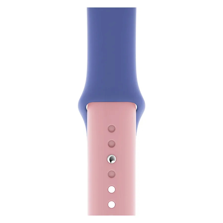 Ремешок для наручных часов Apple Watch Series 5/4/3/2/1 Красочный мягкий силиконовый ремешок 38 мм 42 мм для наручных часов iWatch, полос 40 мм 44 двухцветный