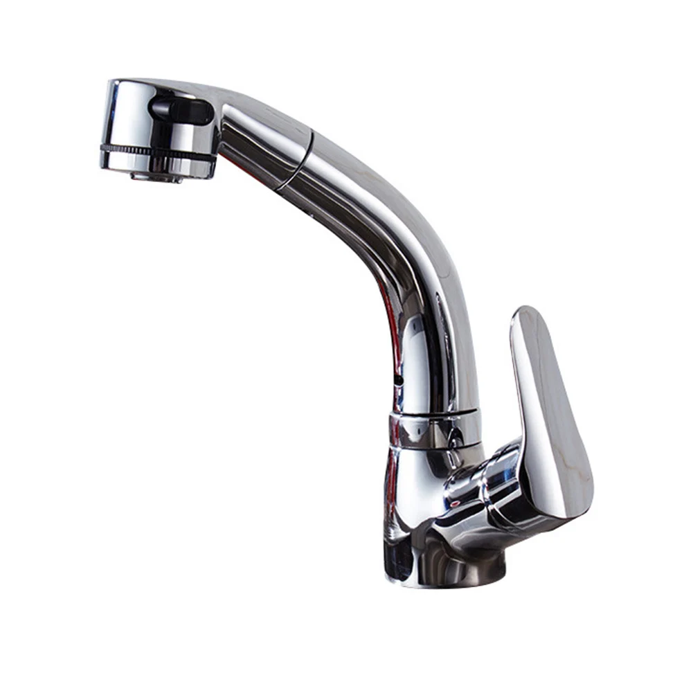 

Single Handle Tap Water Mixer Home Brass Kitchen Bathroom Easy Install Lift Up Pull Out Hot Cold Sink Faucet Rustproof Ergonomic