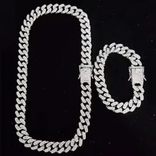  Men Women Hip hop Iced Out Bling Chain Necklace High quality 13mm width Miami Cuban Chain HipHop Necklaces Fashion Jewelry 