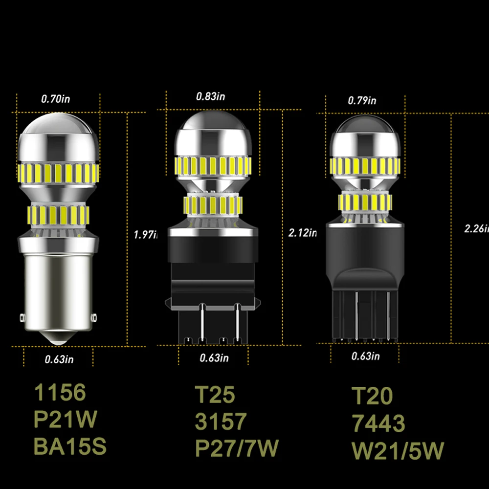 2x T20 Led 7443 7440 DRL обратный Singal светильник 3156 3157 W21/5 W Автомобильные светодиоды лампы 1156 BA15S P21W R5W поворота СИД светильник s 6000K белый