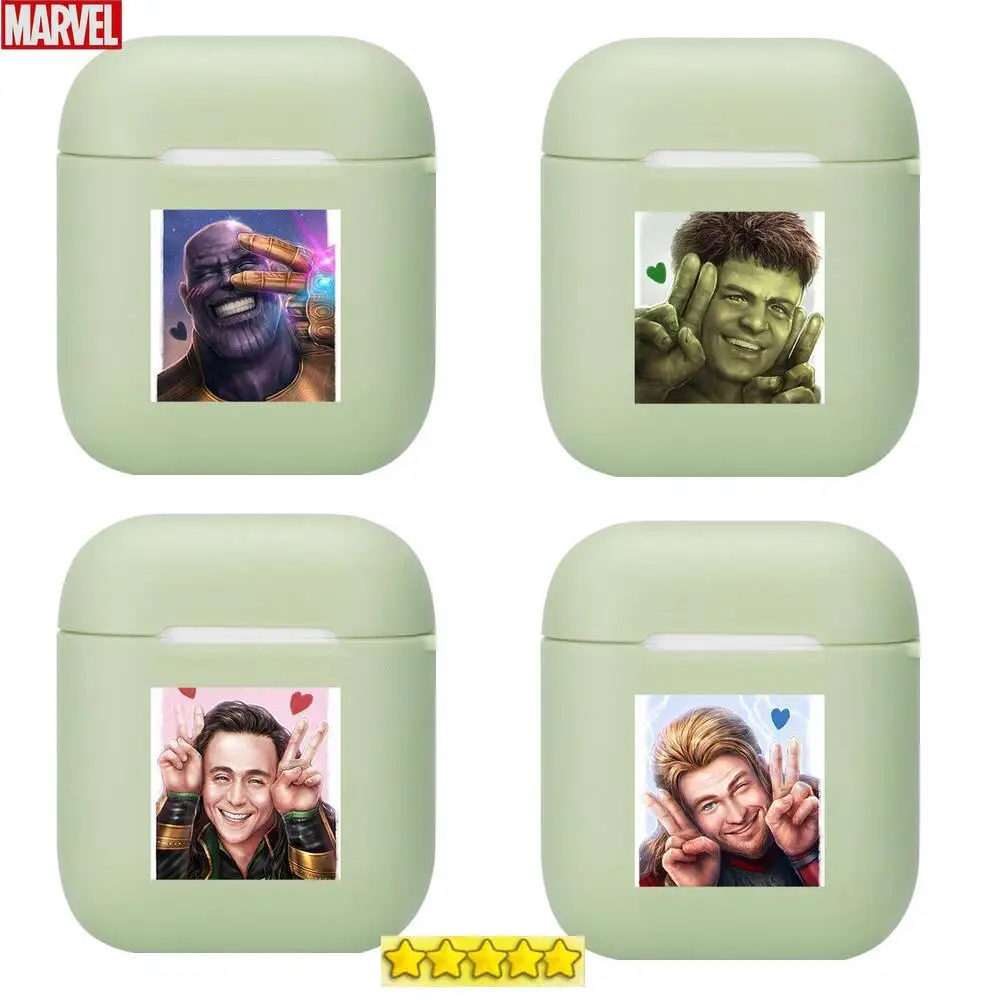 Мягкий силиконовый чехол Marvel yeah для Apple Airpods 1/2 защитный Bluetooth беспроводных