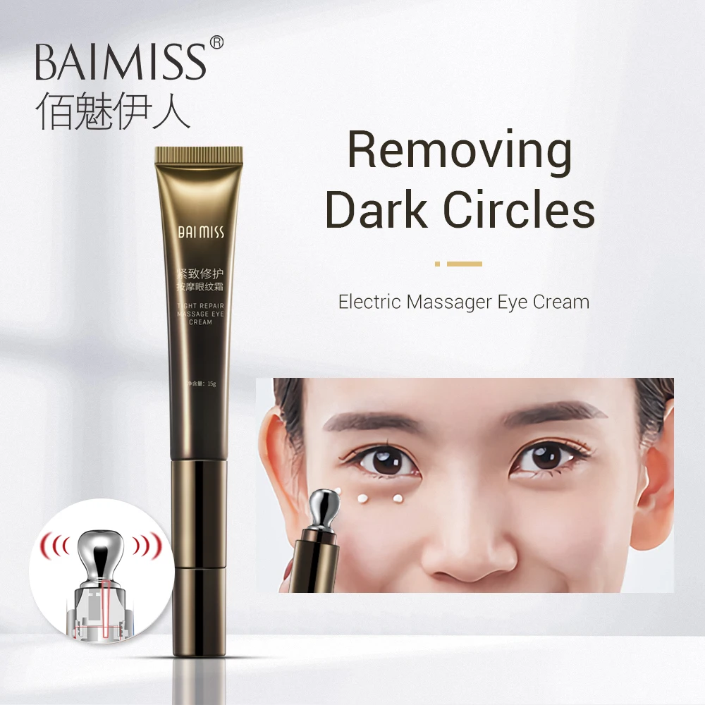 Baratos BAIMISS masajeador eléctrico crema de ojos colágeno crema antiarrugas rostro ojeras removedor de piel sin edad máquina de cuidado de los ojos suero