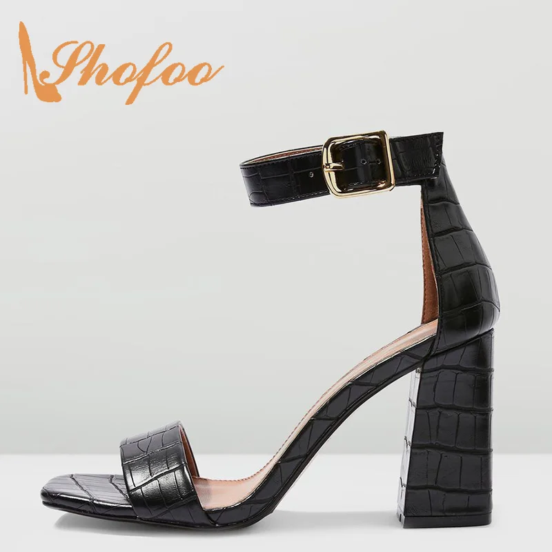 black crocodile sandals
