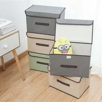 

Foldable Green Grey Storage Big Capacity Basket Box Case Drawer Closet Clothes Wardrobe Organizer Container