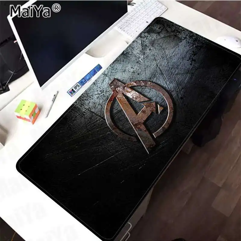 Lock Edge 40X90cm Maiya Простой Дизайн Marvel Мстители Endgame логотип запирающийся край коврик для мыши резиновый ПК компьютерный игровой коврик для мыши - Цвет: Lock Edge 40X90cm