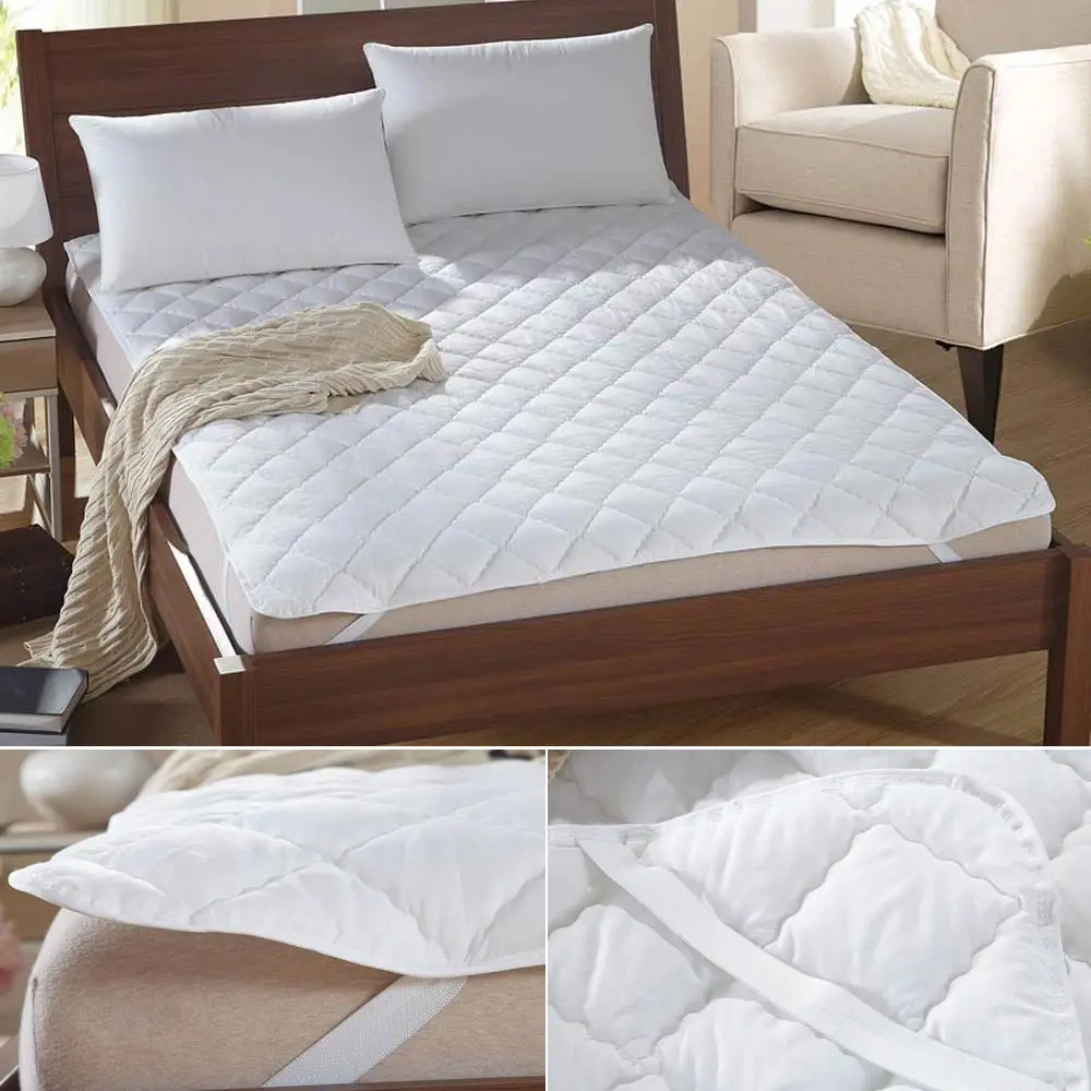 

Svetanya simple white quilting linens mattress cover soft sanding polyester fiber fabric multisize mattress protective cover