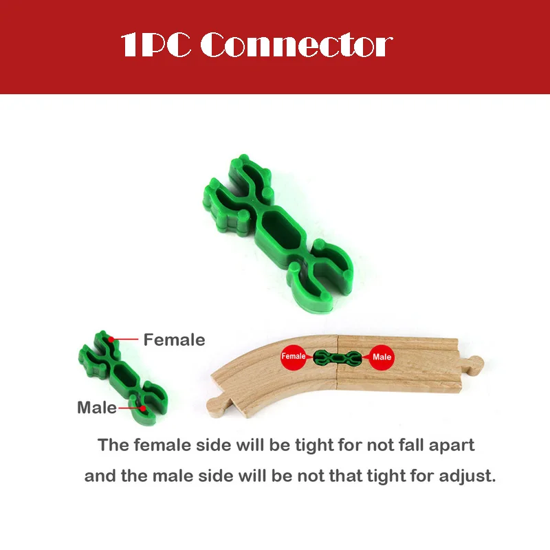 1pcs Wooden Track Parts Beech Wooden Train Track Racing Railway Train Toys Accessories fit for Brand Tracks for Children Gift 7