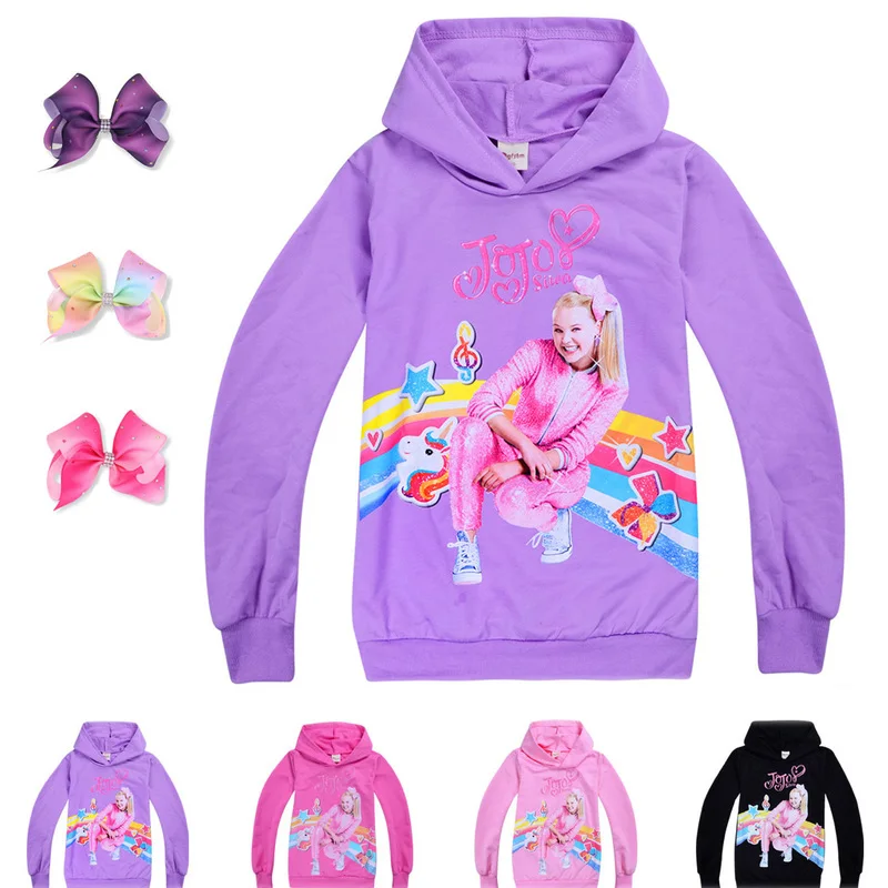 

Girls Autumn sweatshirt Cotton hooded Clothing Cartoon JO JO Kids girls clothes long sleeve hoodies T-shirt Christmas clothes