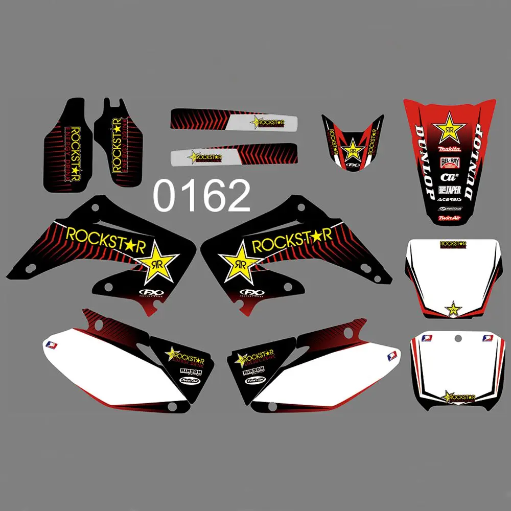 

Full Graphics Decals Stickers Kit Custom Number Name Glossy Stickers Waterproof for HONDA CR125 CR250 2002-2012