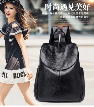 

2020 new women's fashion simple backpack school style large-capacity backpack