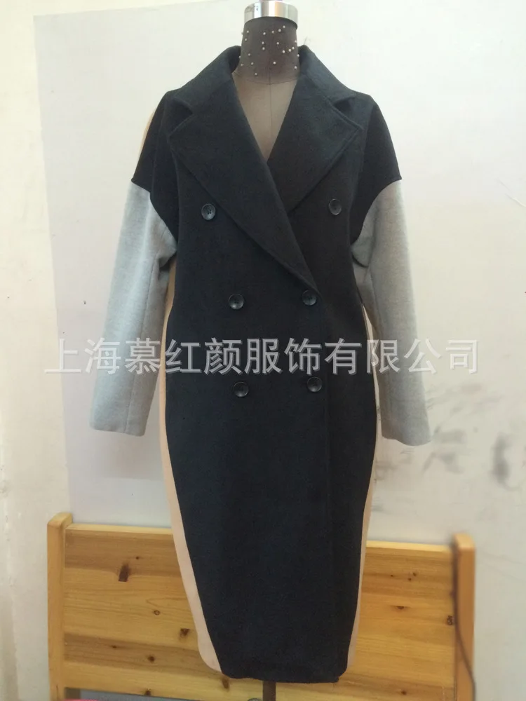 Повседневное изящное длинное пальто для женщин двубортное элегантное шерстяное пальто и куртка в полоску с меховым воротником Женская одежда